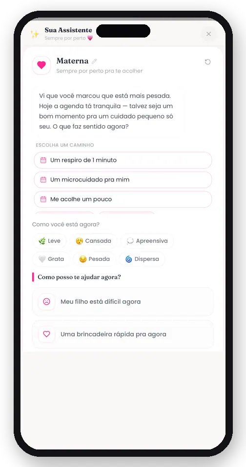 Conversa com a assistente Materna360